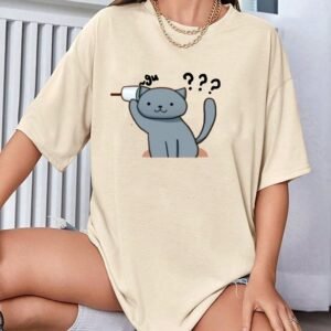 oversized t-shirt cotton for women - Image 2