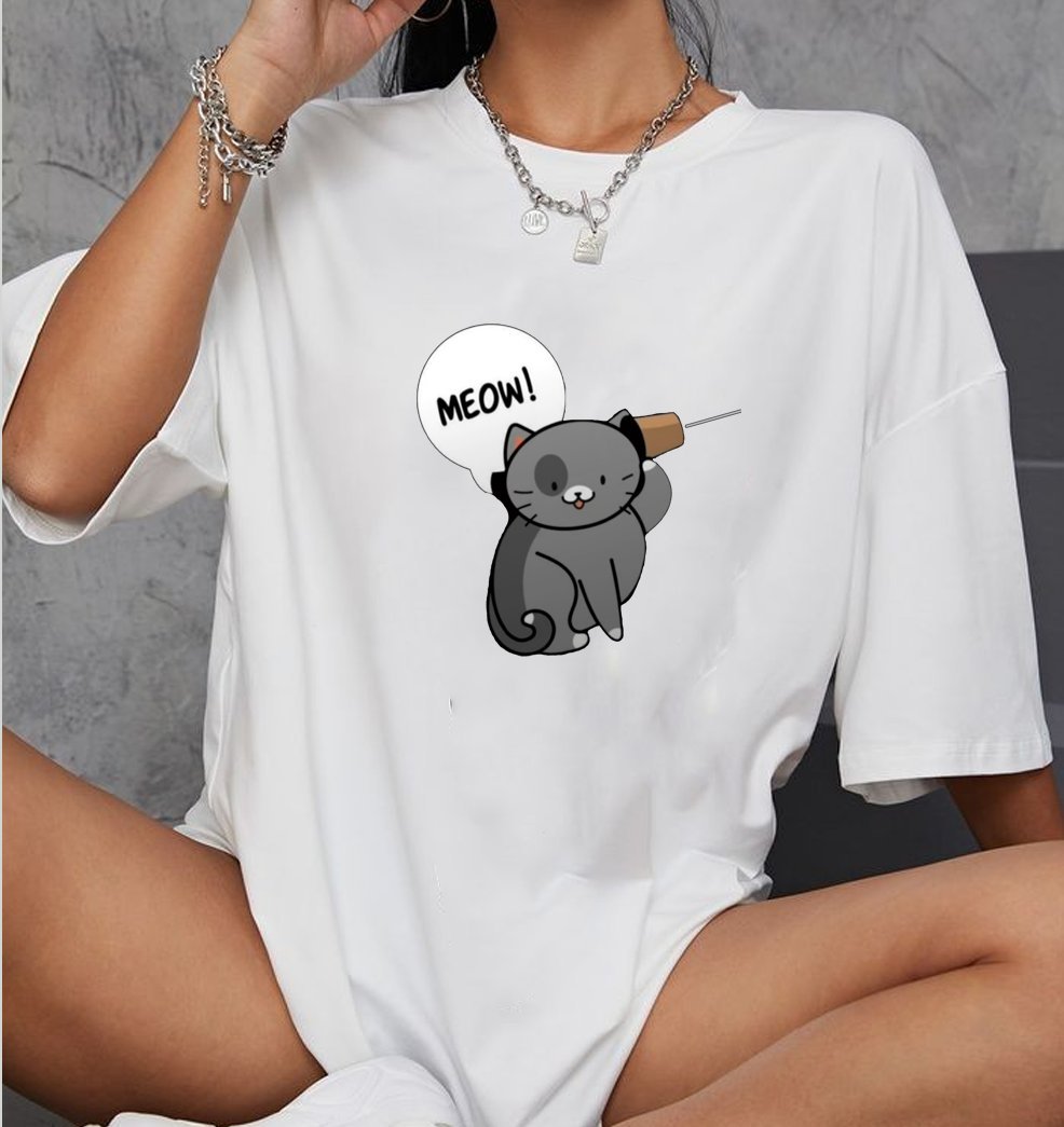 oversized t-shirt cotton for women - Image 4