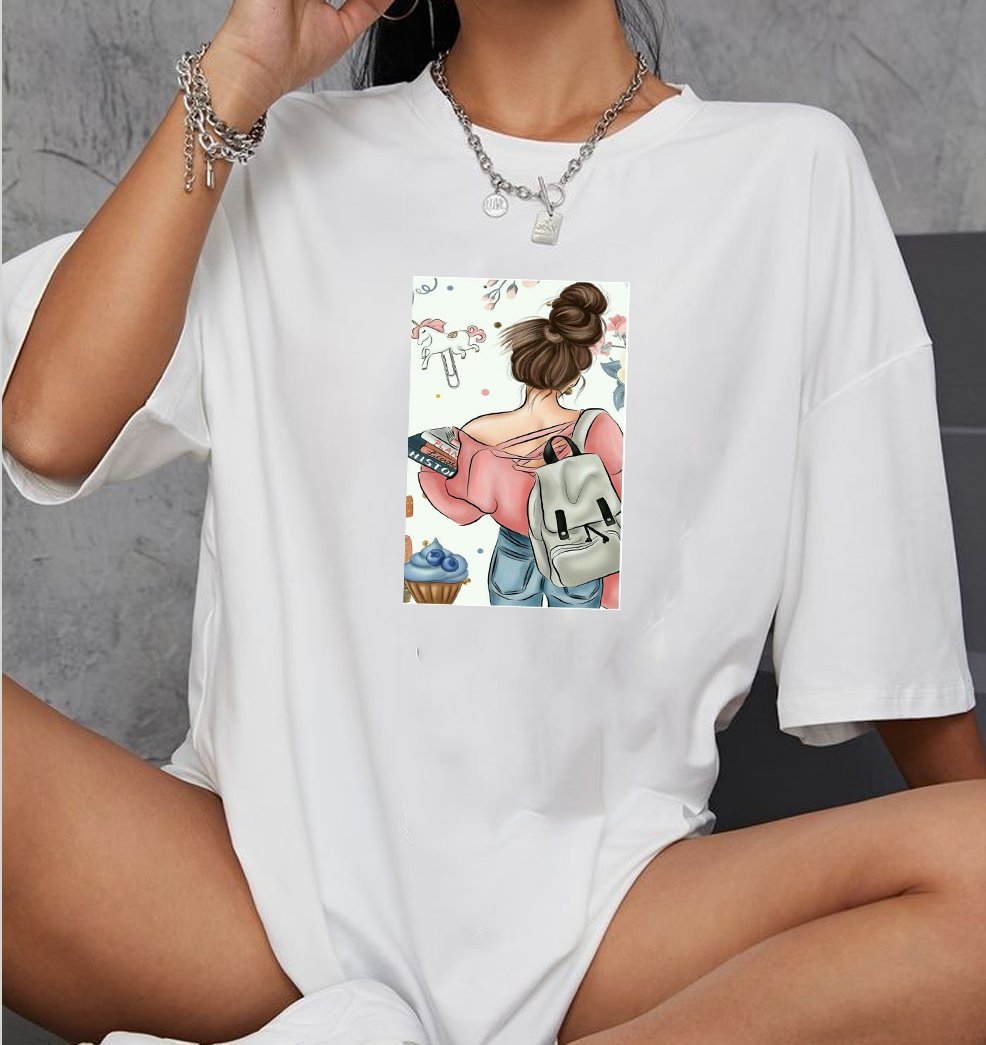 oversized t-shirt cotton for women - Image 1