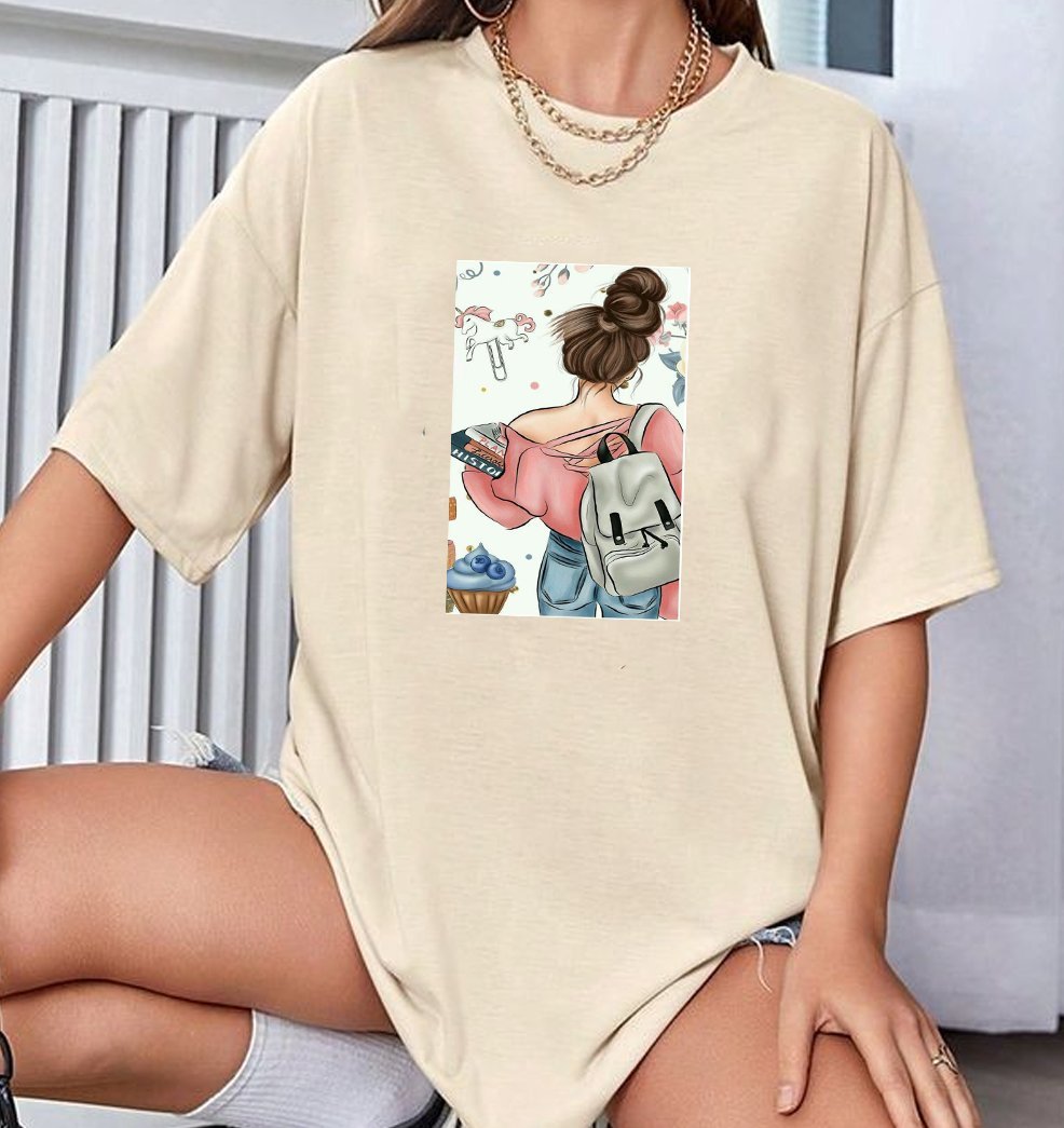 oversized t-shirt cotton for women - Image 2