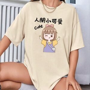 oversized t-shirt cotton for women - Image 4
