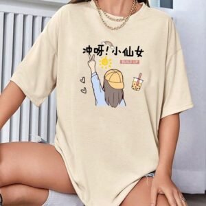 oversized t-shirt cotton for women - Image 5