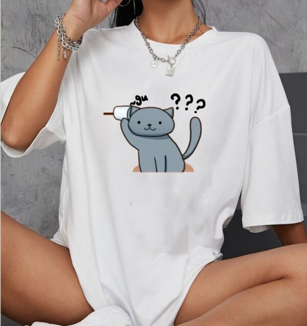 oversized t-shirt cotton for women - Image 4