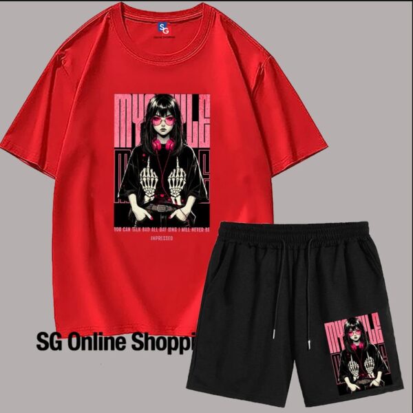 t shirt and shorts 100 💯 comb cotton 220 gsm available for sg online shopping - Image 3